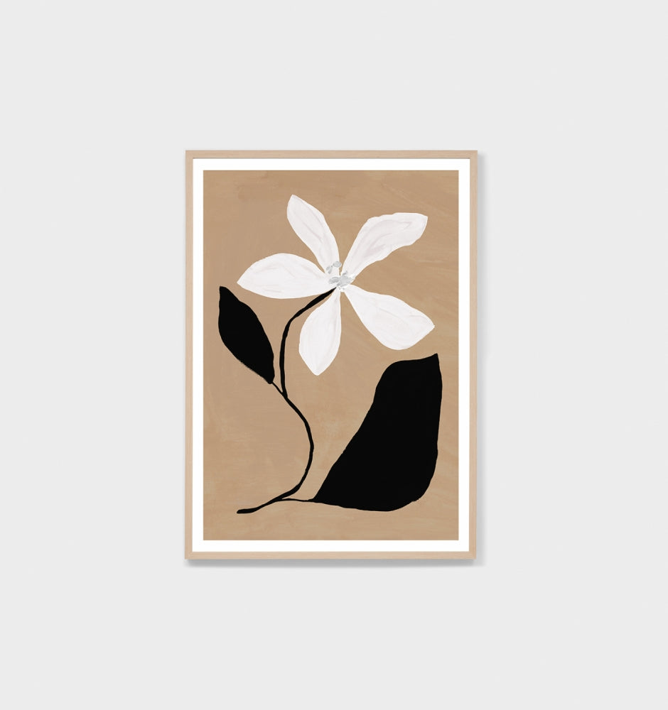 Modern Bloom Tan Black Print