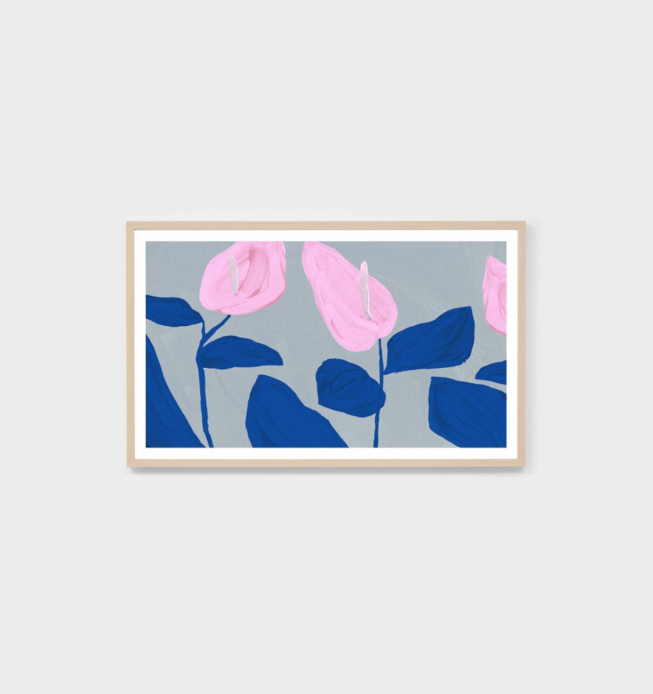 Modern Lillies Blue Print