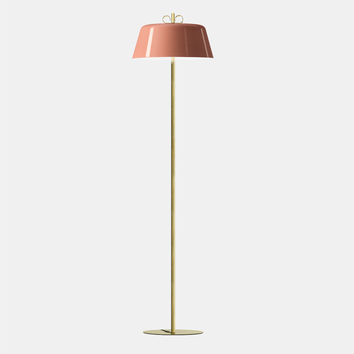 Bon Ton Pink/Natural Brass Floor Lamp