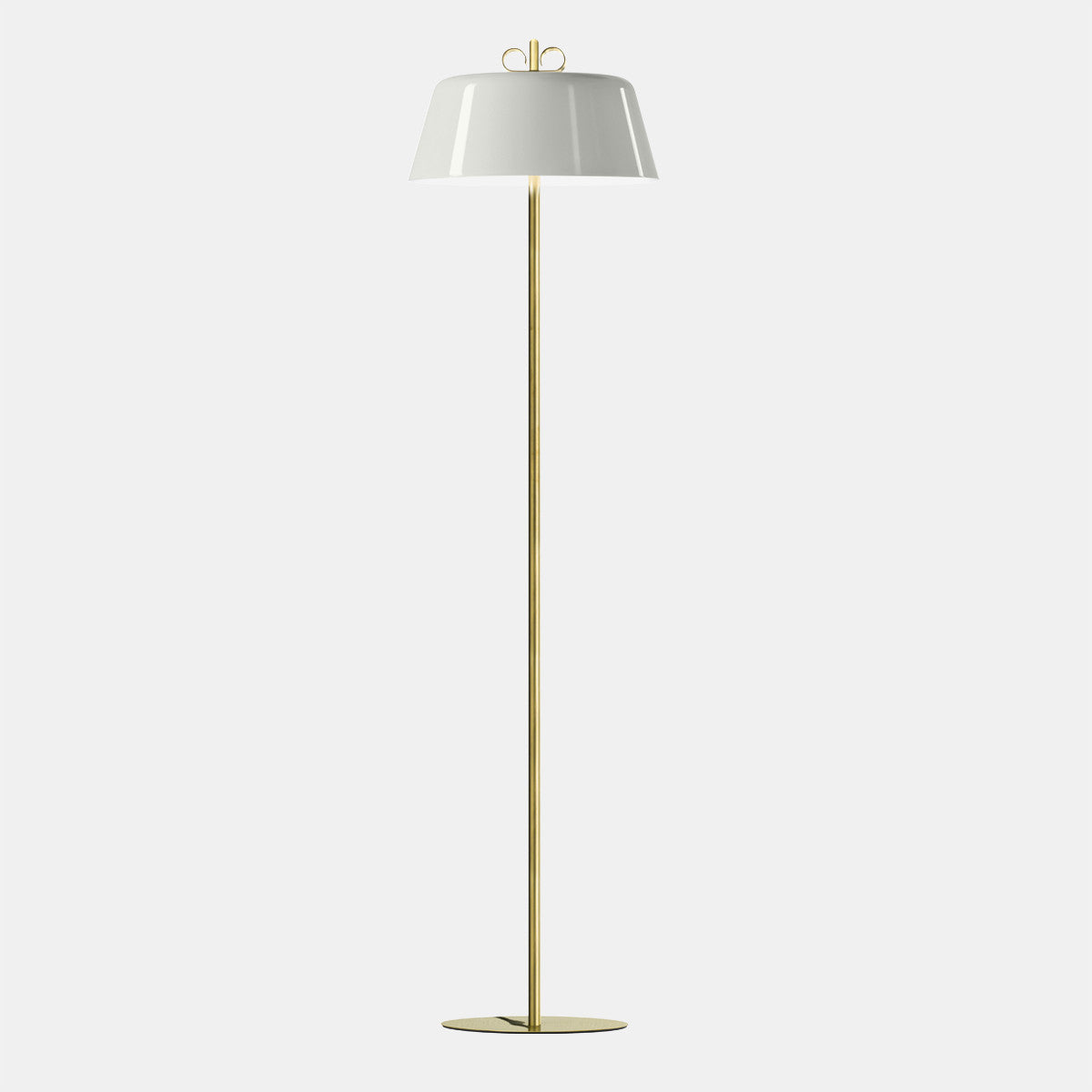 Bon Ton Grey/Natural Brass Floor Lamp