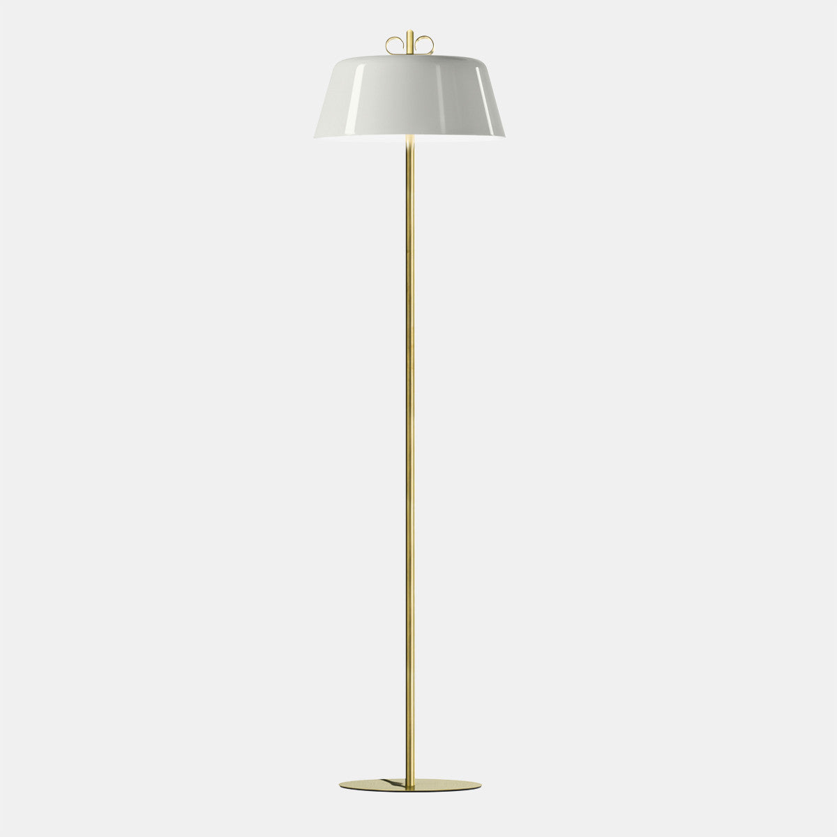 Bon Ton White/Natural Brass Floor Lamp