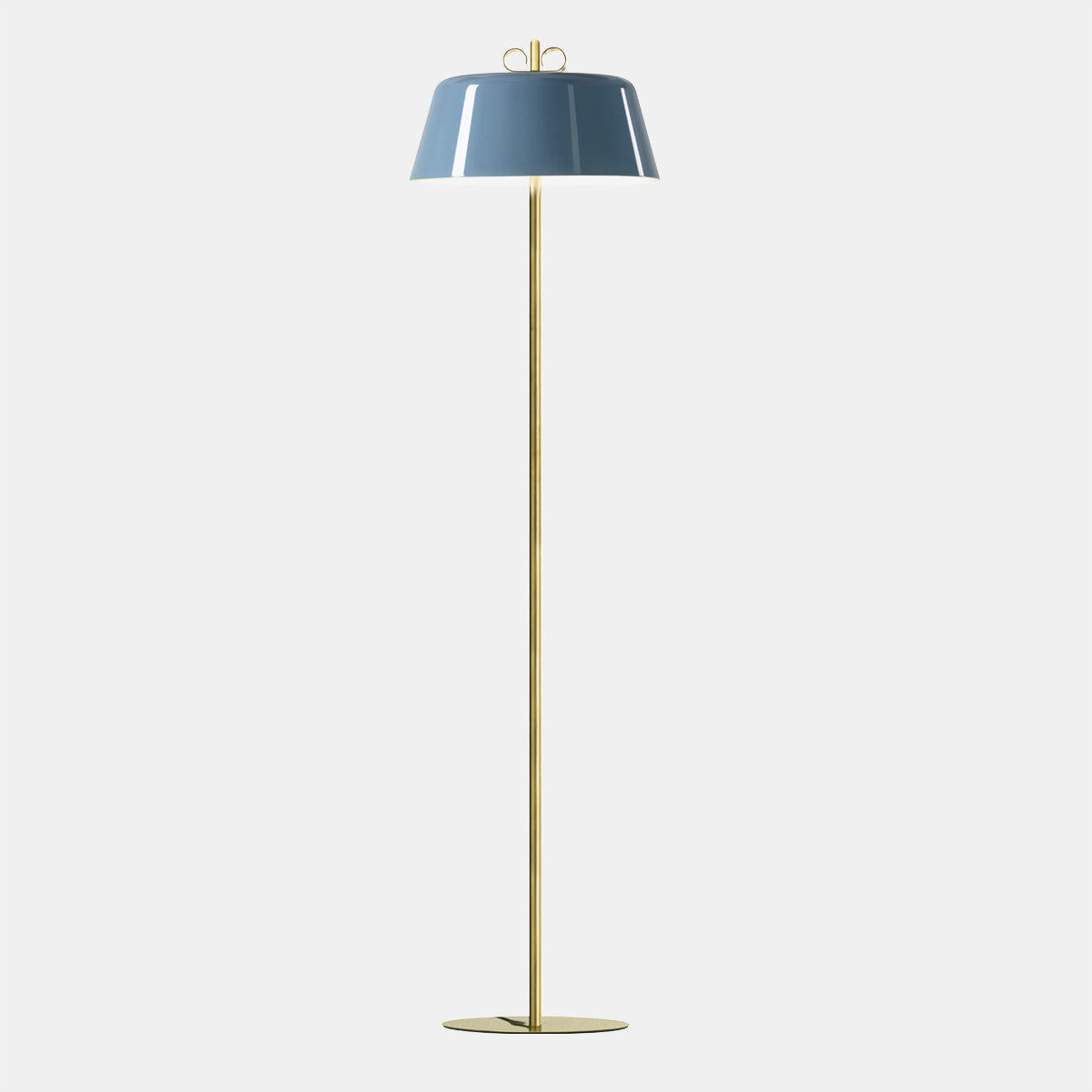 Bon Ton Light Blue/Natural Brass Floor Lamp