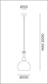 Bon Ton Quarter Light Blue/Natural Brass Pendant