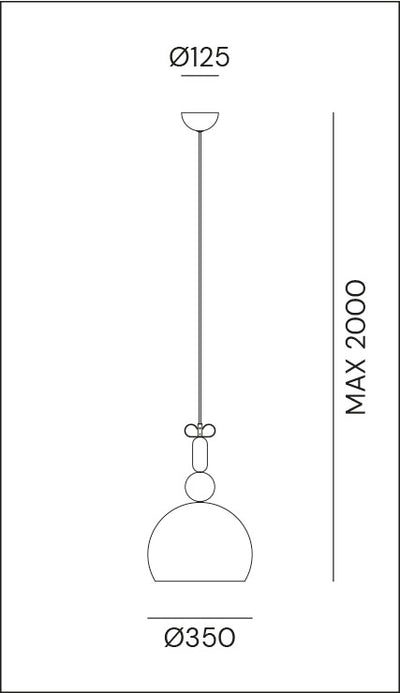 Bon Ton Quarter Light Blue/Natural Brass Pendant
