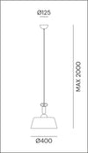 Bon Ton Rosa Brass/White Pendant