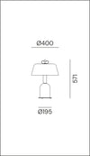 Bon Ton Pink/Grey/Natural Brass Table Lamp