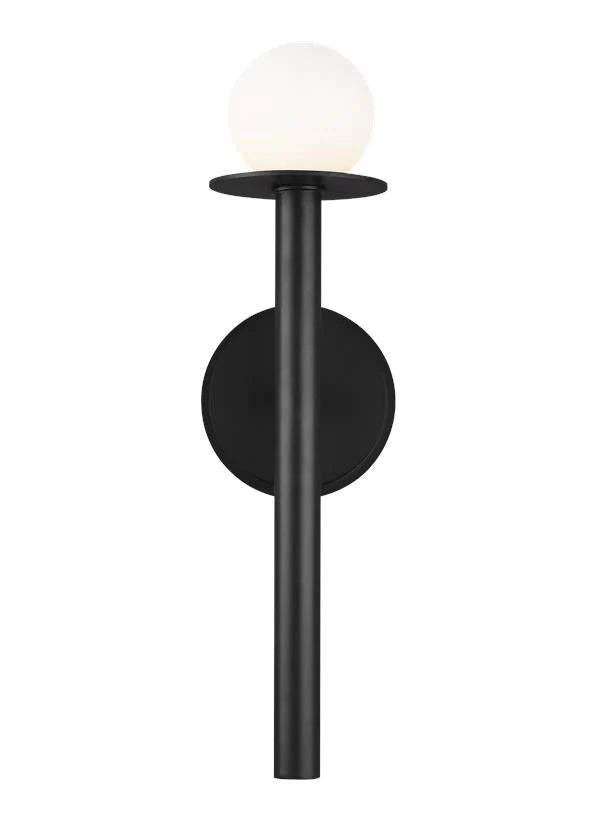 Kelly Wearstler Nodes 1 Light Midnight Black Milk Glass Wall Sconce Lighting Affairs