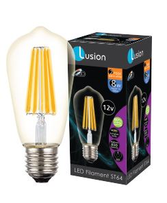 Pear 12v 8w 2700k ES LED Filament Full Glass Lamp