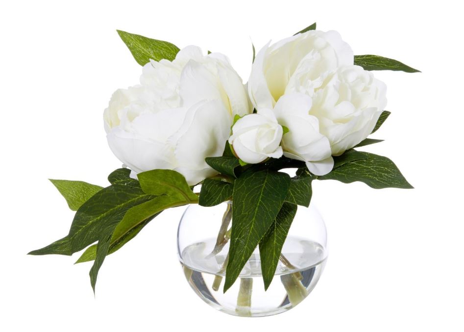 Peony White Sphere Glass Vase