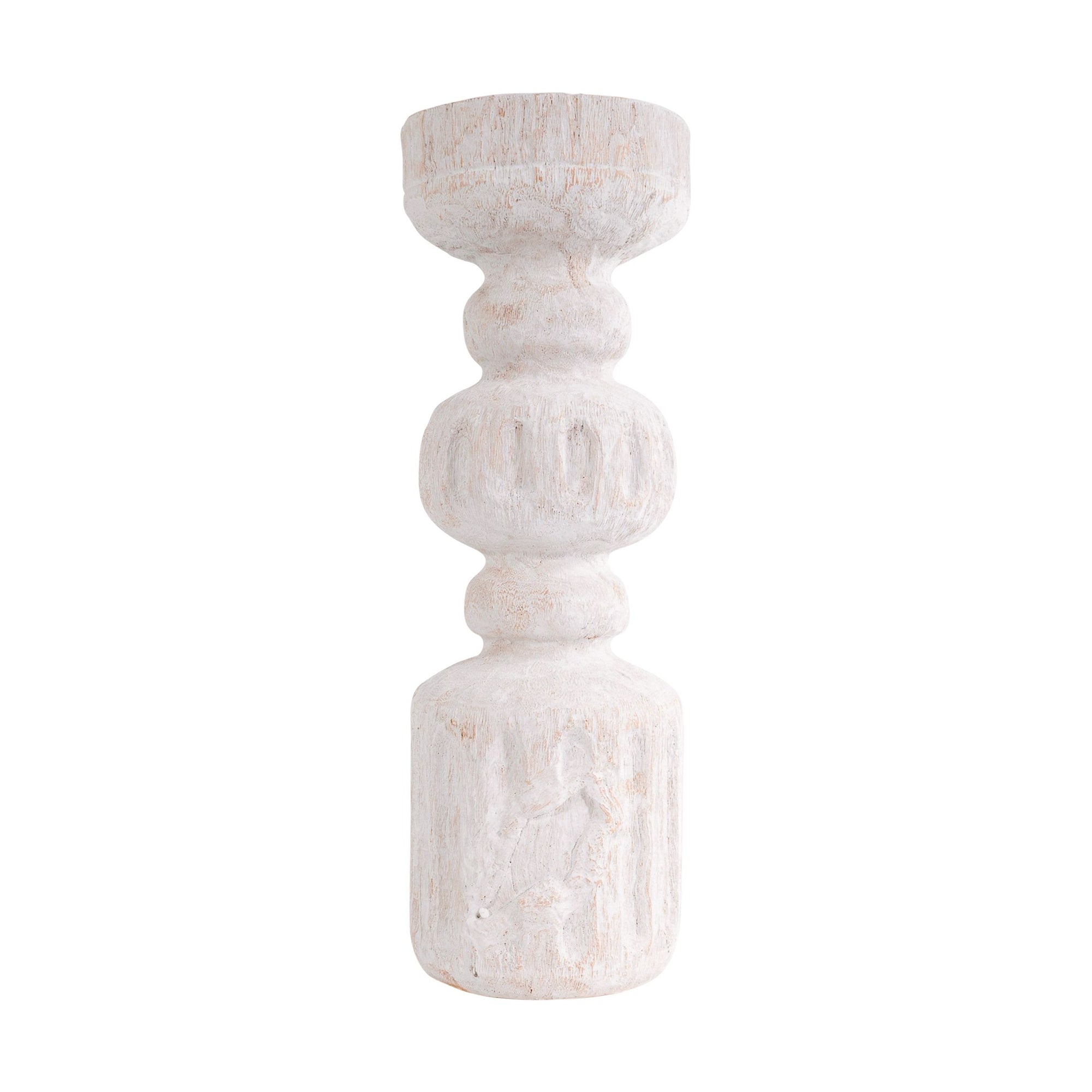 Scales Whitewash Resin Pillar Holder