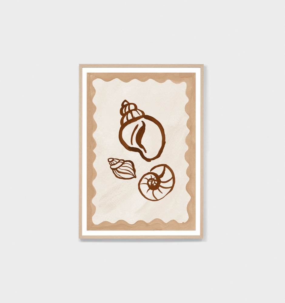 Painterly Seashells Natural Print - Lighting Affairs