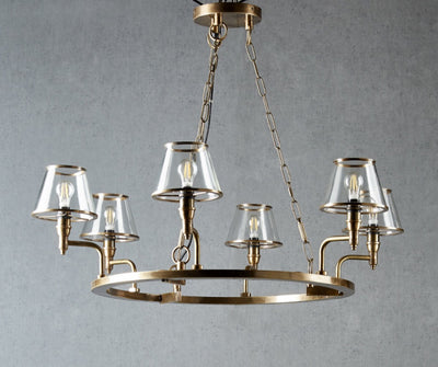 Polly Glass Chandelier 6 Arms in Brass