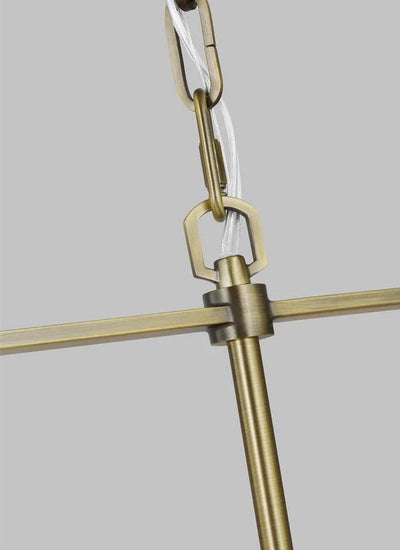 Ralph Lauren Hadley 5 Light Brass Leather Pendant Lighting Affairs