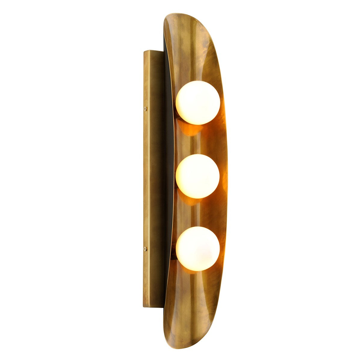 Hopper 3 Light Vintage Brass Bronze Wall Sconce