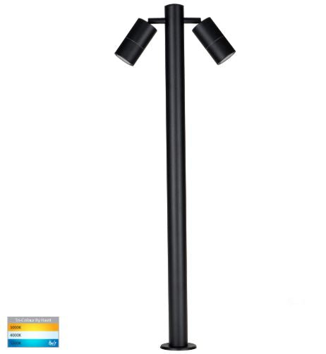 Tivah Black TRI Colour Double Adjustable LED Bollard Light