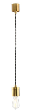 Parlour Round Glass Brass Pendant