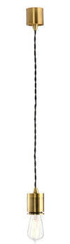 Parlour Round Glass Brass Pendant