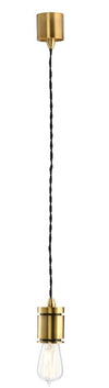 Parlour Round Glass Brass Pendant