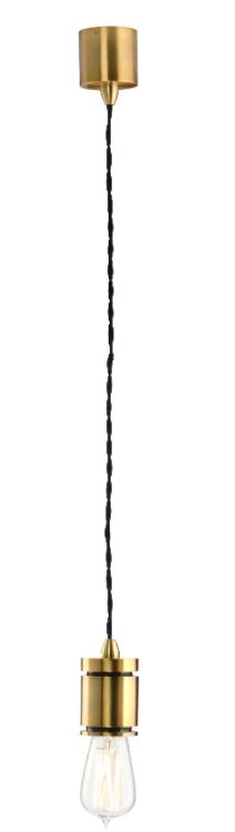 Parlour Round Glass Brass Pendant