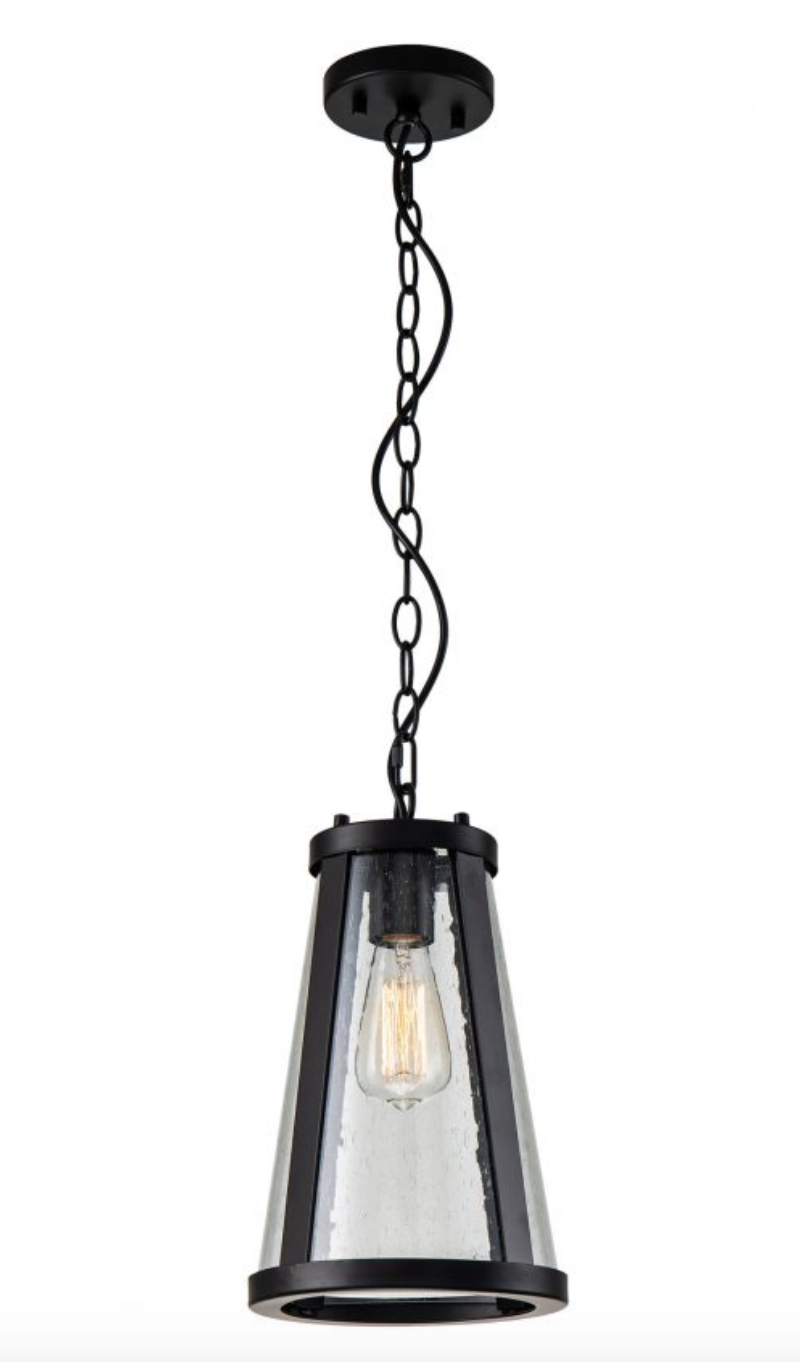 Lauren Small Black Glass Pendant