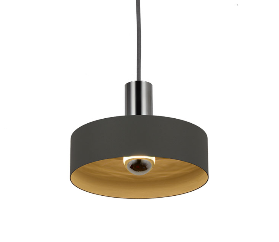 Saturn Small Textured Grey Chrome Pendant
