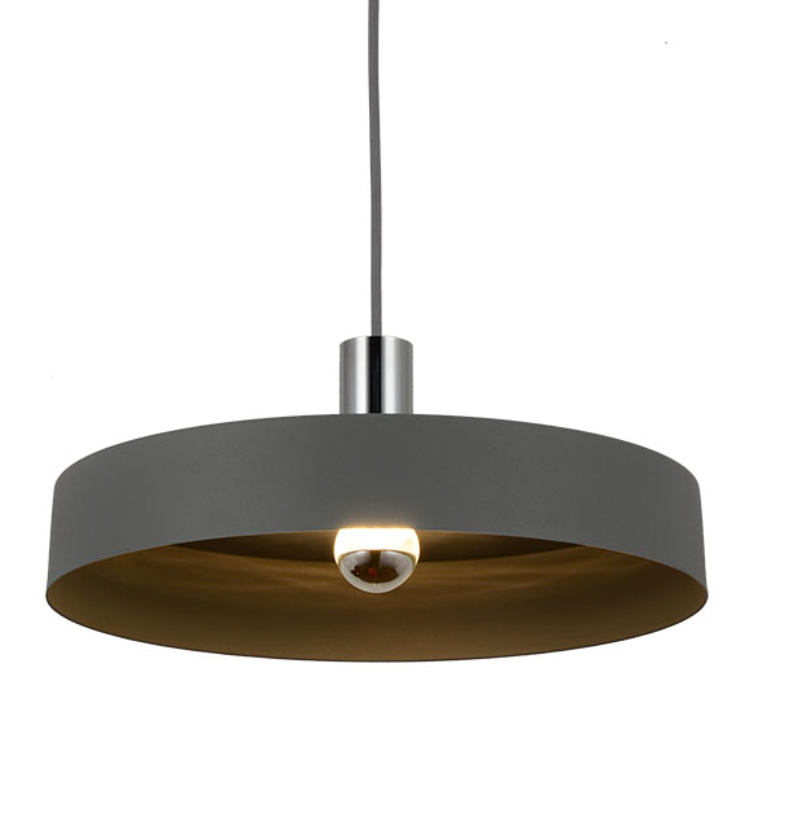 Saturn Large Textured Grey Chrome Pendant