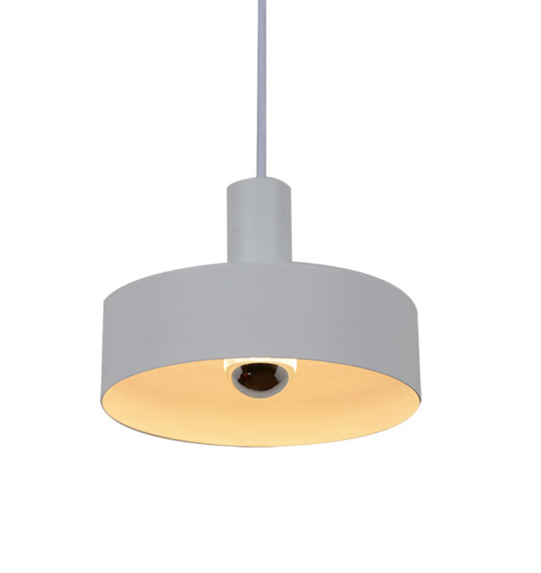 Saturn Small Textured White Pendant with Colour Rings