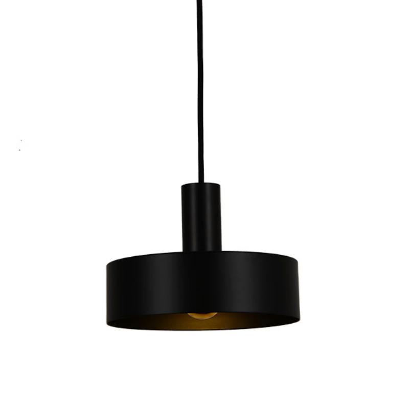 Saturn Small Textured Black Pendant with Colour Rings