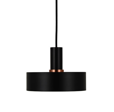 Saturn Small Textured Black Pendant with Colour Rings
