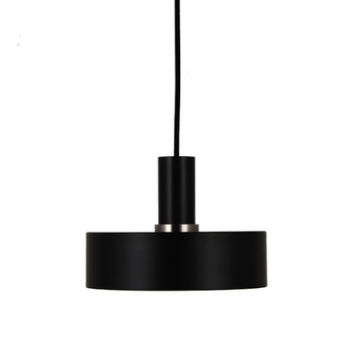 Saturn Small Textured Black Pendant with Colour Rings