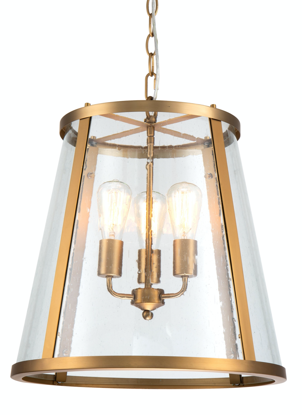 Lauren Large Gold Glass Pendant