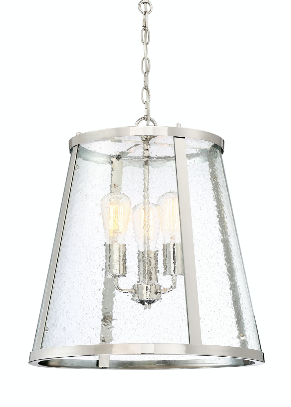 Lauren Large Nickel Glass Pendant