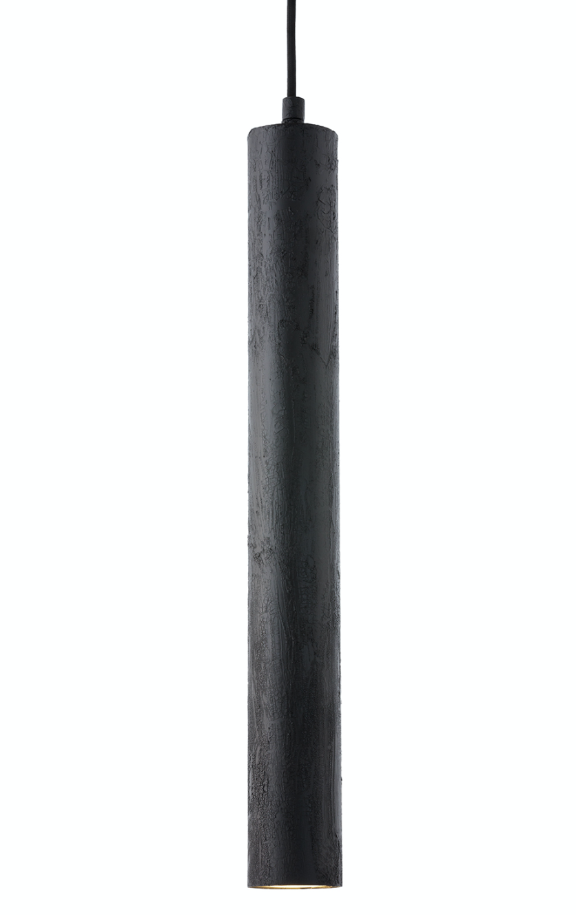 Toress Medium Charred Black Cylinder Pendant