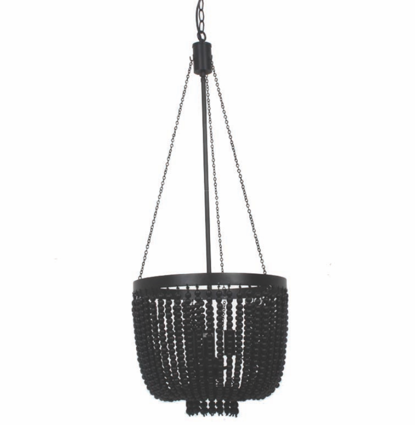 Maddison Small Black Beaded Pendant