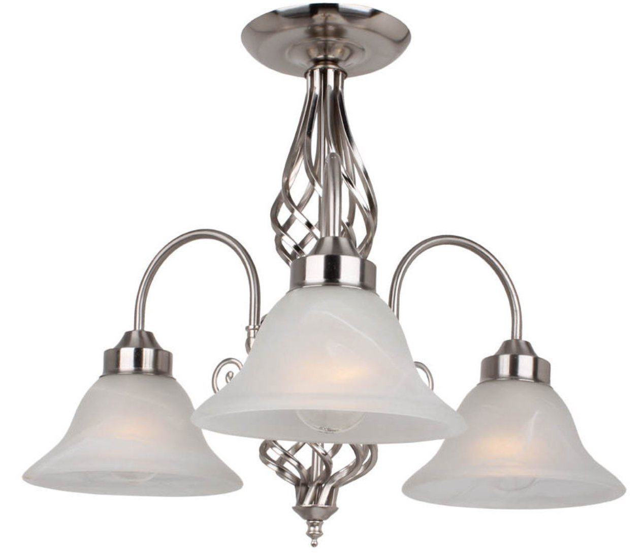 Geneva Medium Satin Chrome Alabaster Glass Pendant