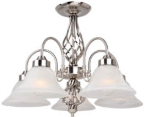 Geneva Large Satin Chrome Alabaster Glass Pendant