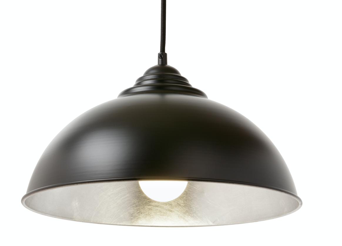 Newport Small Black Silver Leaf Pendant