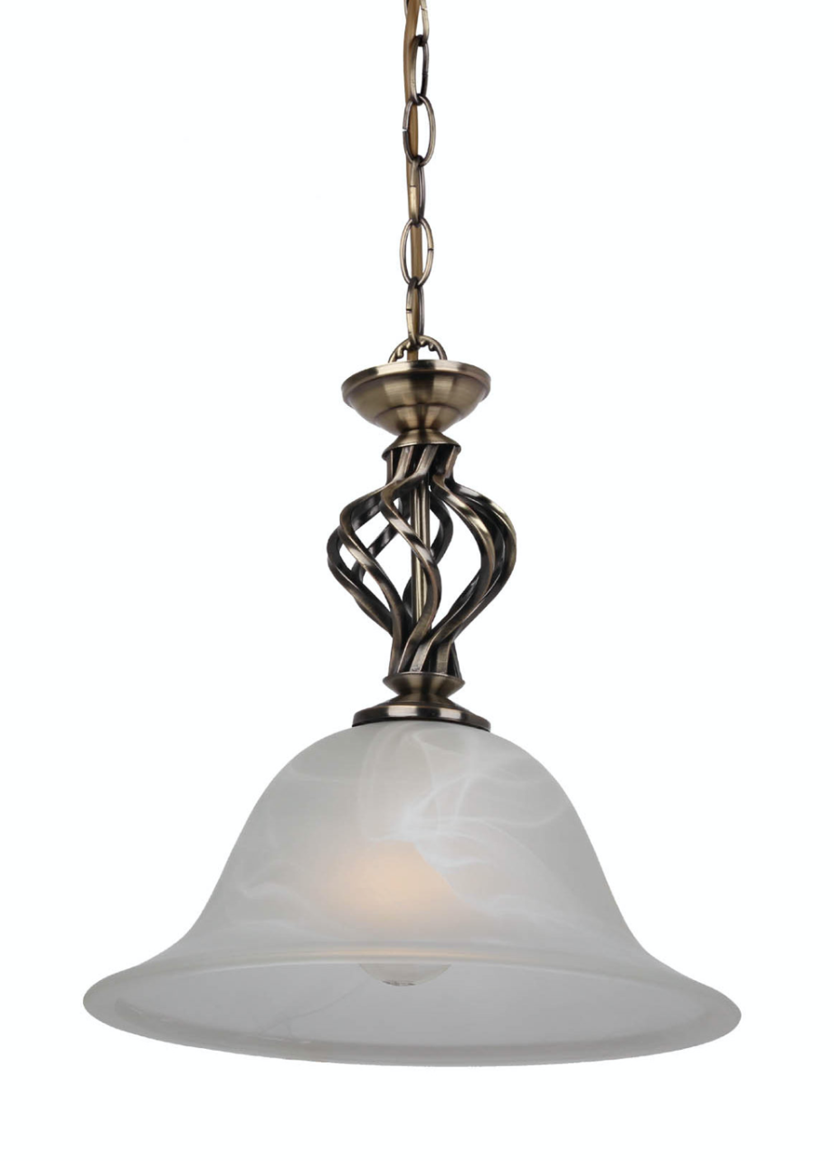 Geneva Small Brass Alabaster Glass Pendant