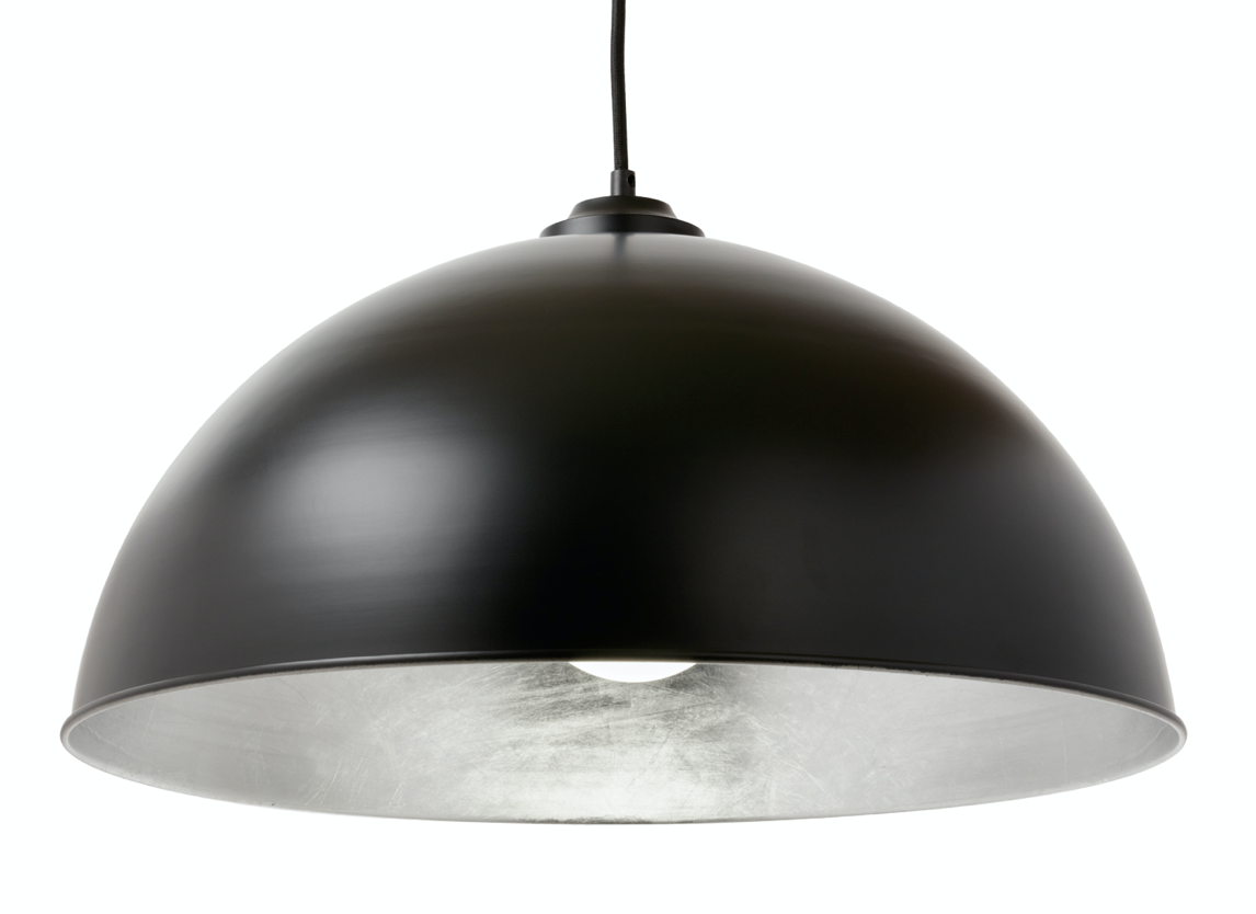 Newport Medium Black Silver Leaf Pendant
