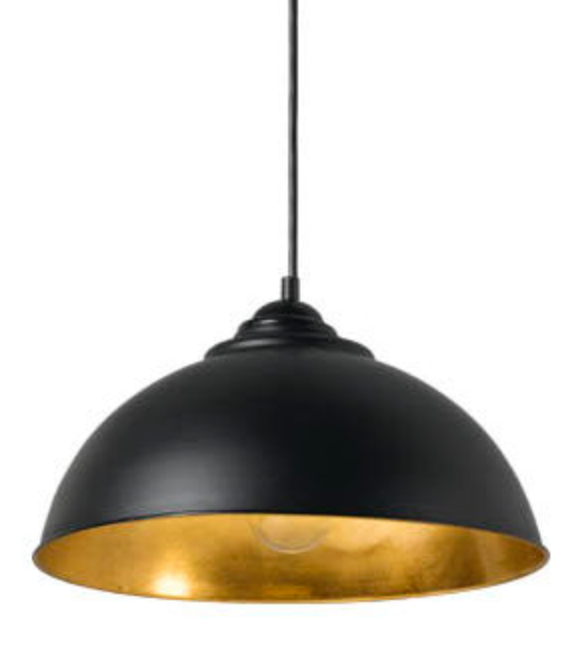 Newport Small Black Gold Leaf Pendant