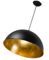 Newport Medium Black Gold Leaf Pendant
