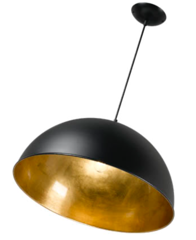 Newport Medium Black Gold Leaf Pendant
