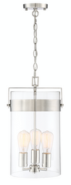 Kendal Polished Nickel Glass Pendant