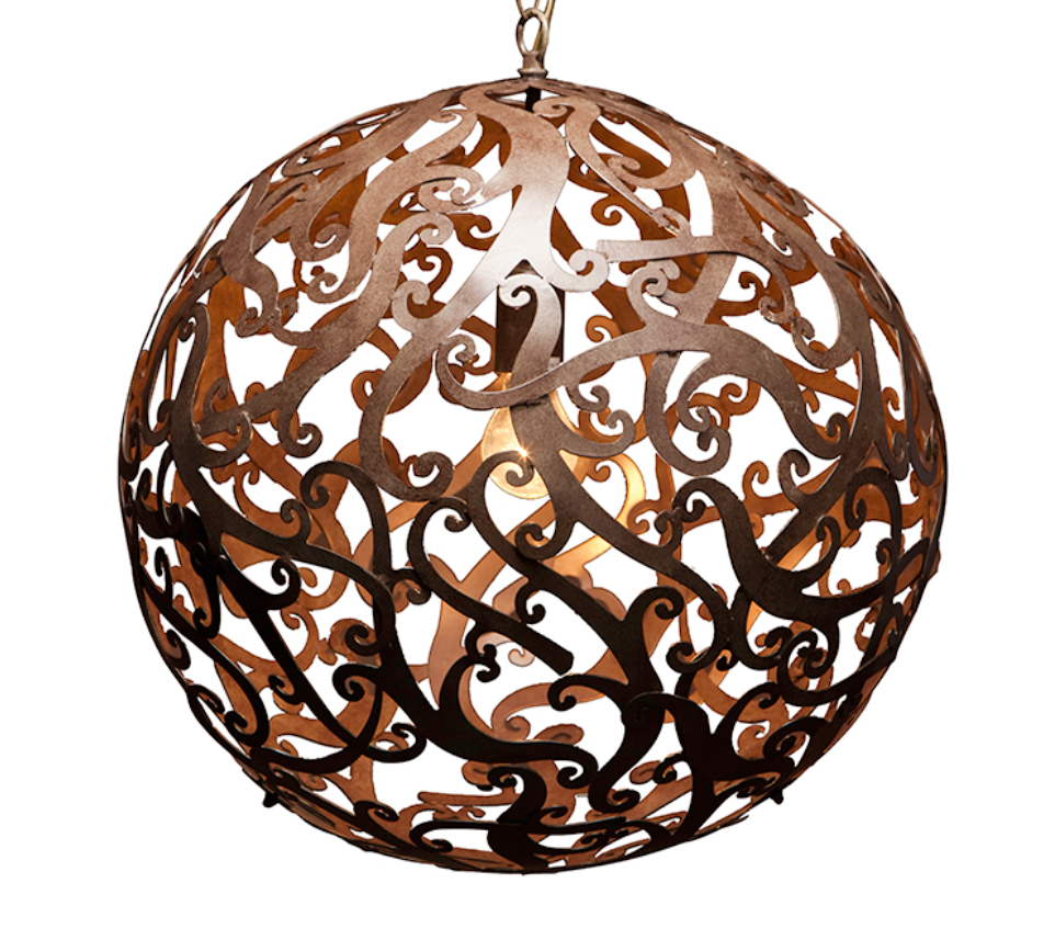 Theodore Small Bronze Contemporary Sphere Pendant