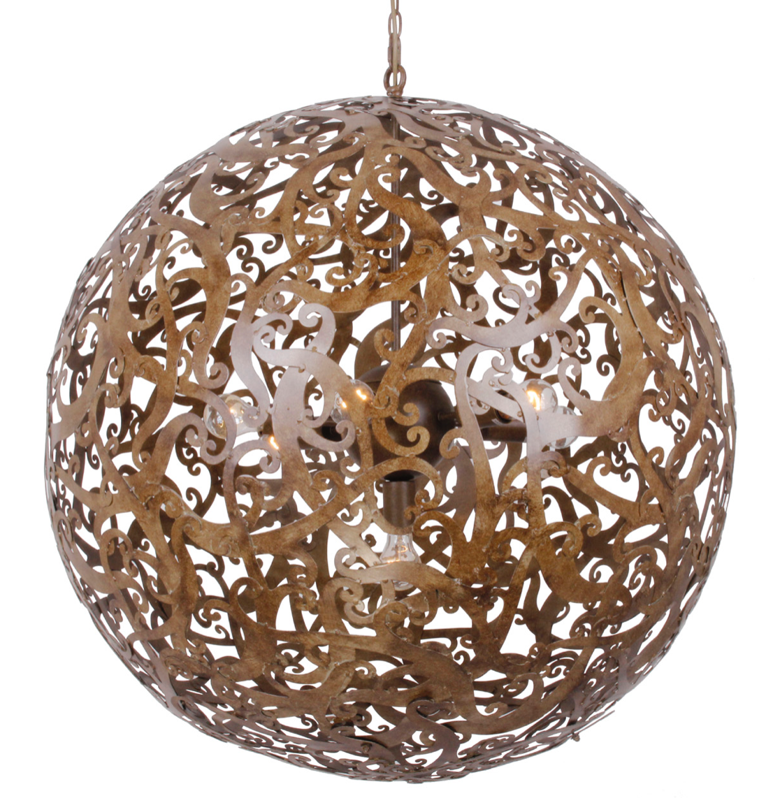 Theodore Large Bronze Contemporary Sphere Pendant