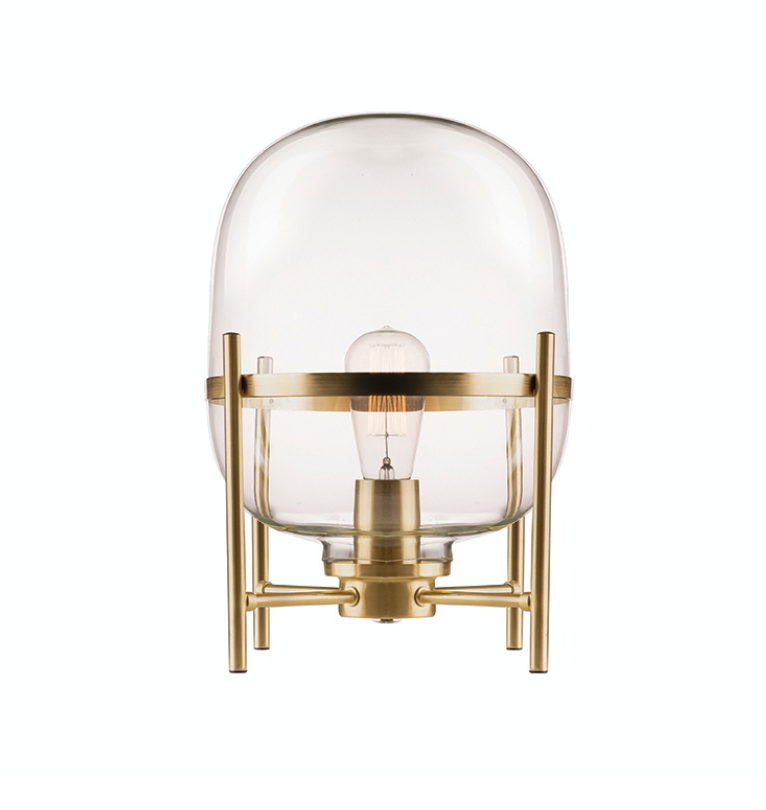 Presley Brushed Brass Glass Table Lamp