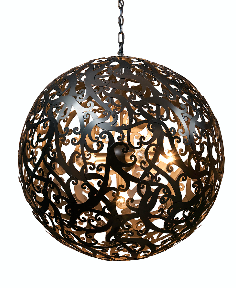 Theodore Large Black Contemporary Sphere Pendant