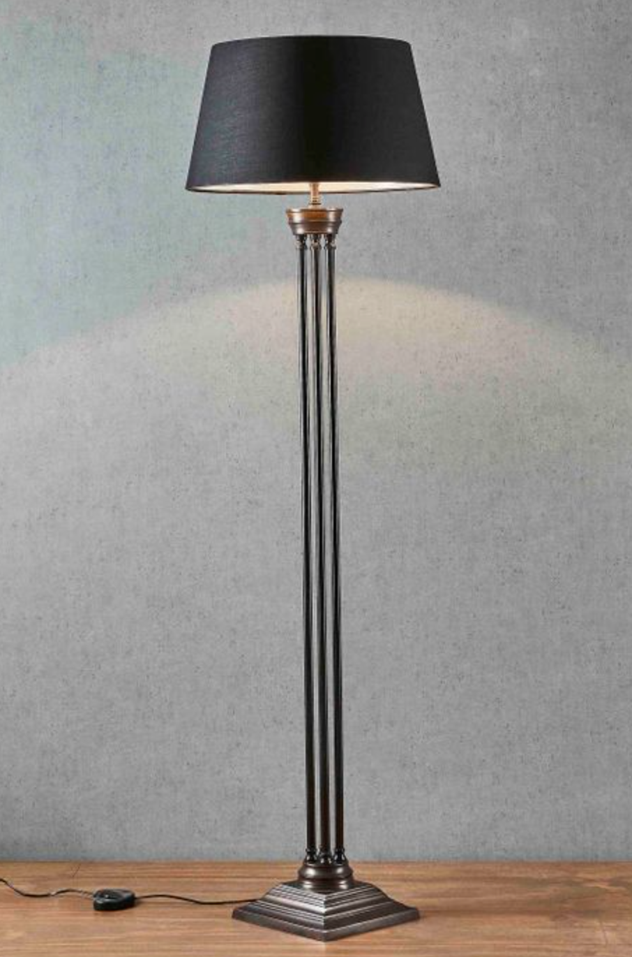 Bronze floor lamp with glass deals shade