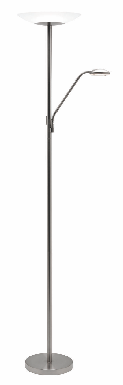 Brushed Nickel LED Mother and Child Floor Lamp
