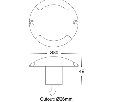 Dome Silver Aluminium LED Two Way Deck Lights